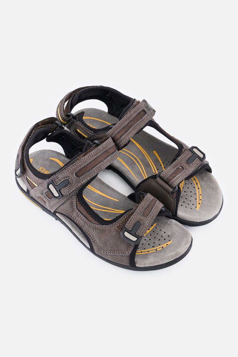 GEOX Men U Tevere B Velcro Sandals, Coffee Brown - Image 4